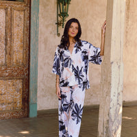 Pijama Largo Dehli Smoke Flowers
