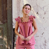 Set Pijama Largo Santorini Rust