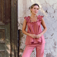 Set Pijama Largo Santorini Rust