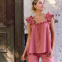 Set Pijama Largo Santorini Rust