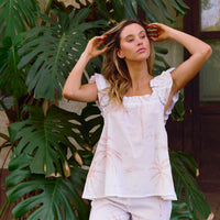 Set Pijama Largo Santorini White Palms