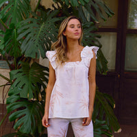Set Pijama Largo Santorini White Palms