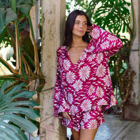 Set Pijama Short Bombay Burgundy