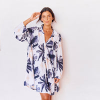 Camisa De Dormir Cali Smoke Flowers Winter
