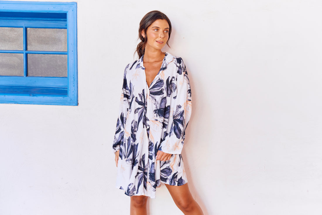 Camisa De Dormir Cali Smoke Flowers Winter