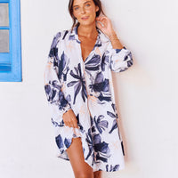 Camisa De Dormir Cali Smoke Flowers Winter