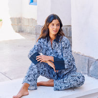 Pijama Largo Menorca Black Leaves