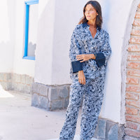 Pijama Largo Menorca Black Leaves