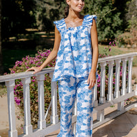Pijama Largo Santorini Blue Garden