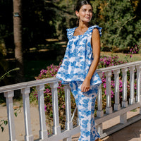 Pijama Largo Santorini Blue Garden