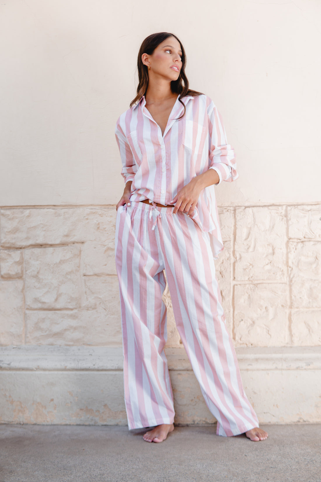 Pijama Largo Sienna Rose Stripes