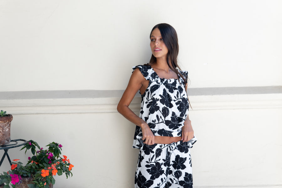 Pijama Largo Santorini Black Orchid