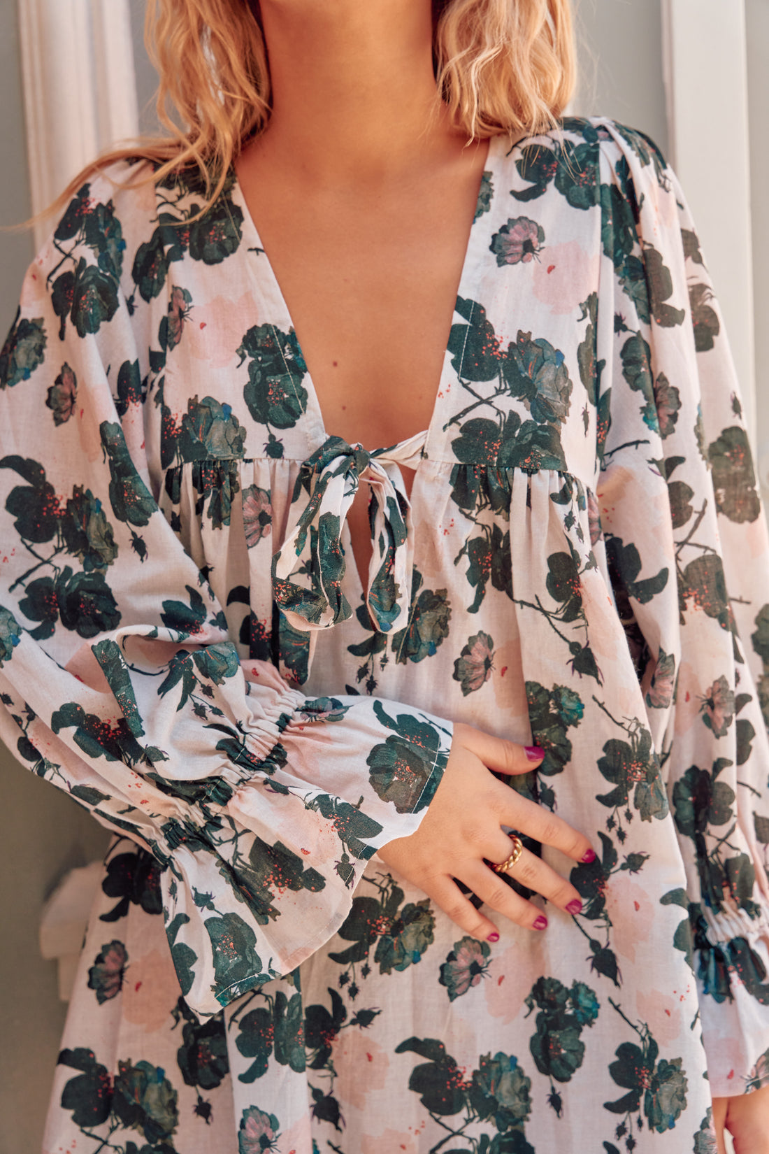 Camisa De Dormir Niza Black Roses