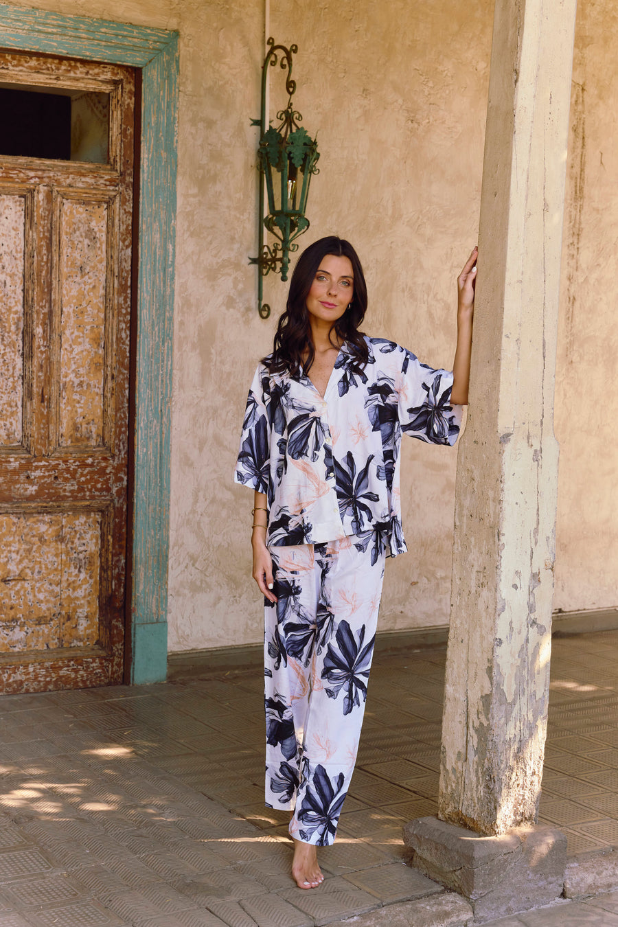 Pijama Largo Dehli Smoke Flowers