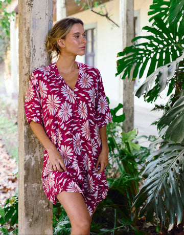Camisa De Dormir Cali Burgundy