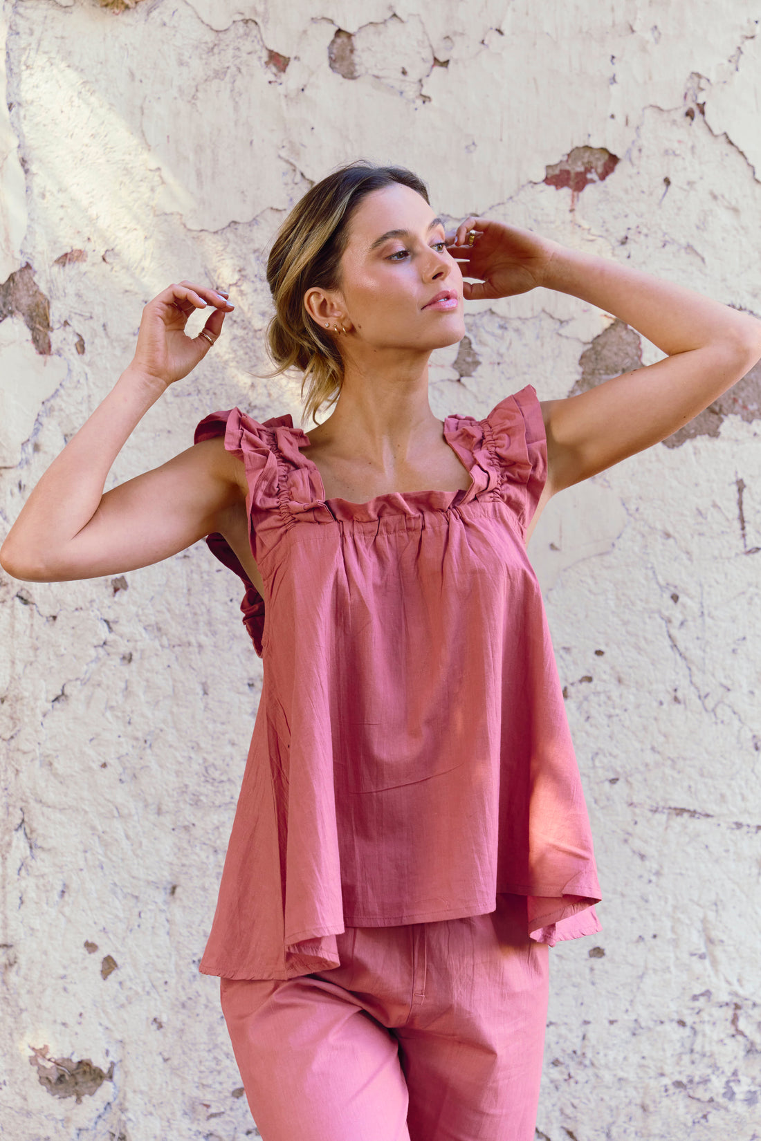 Set Pijama Largo Santorini Rust