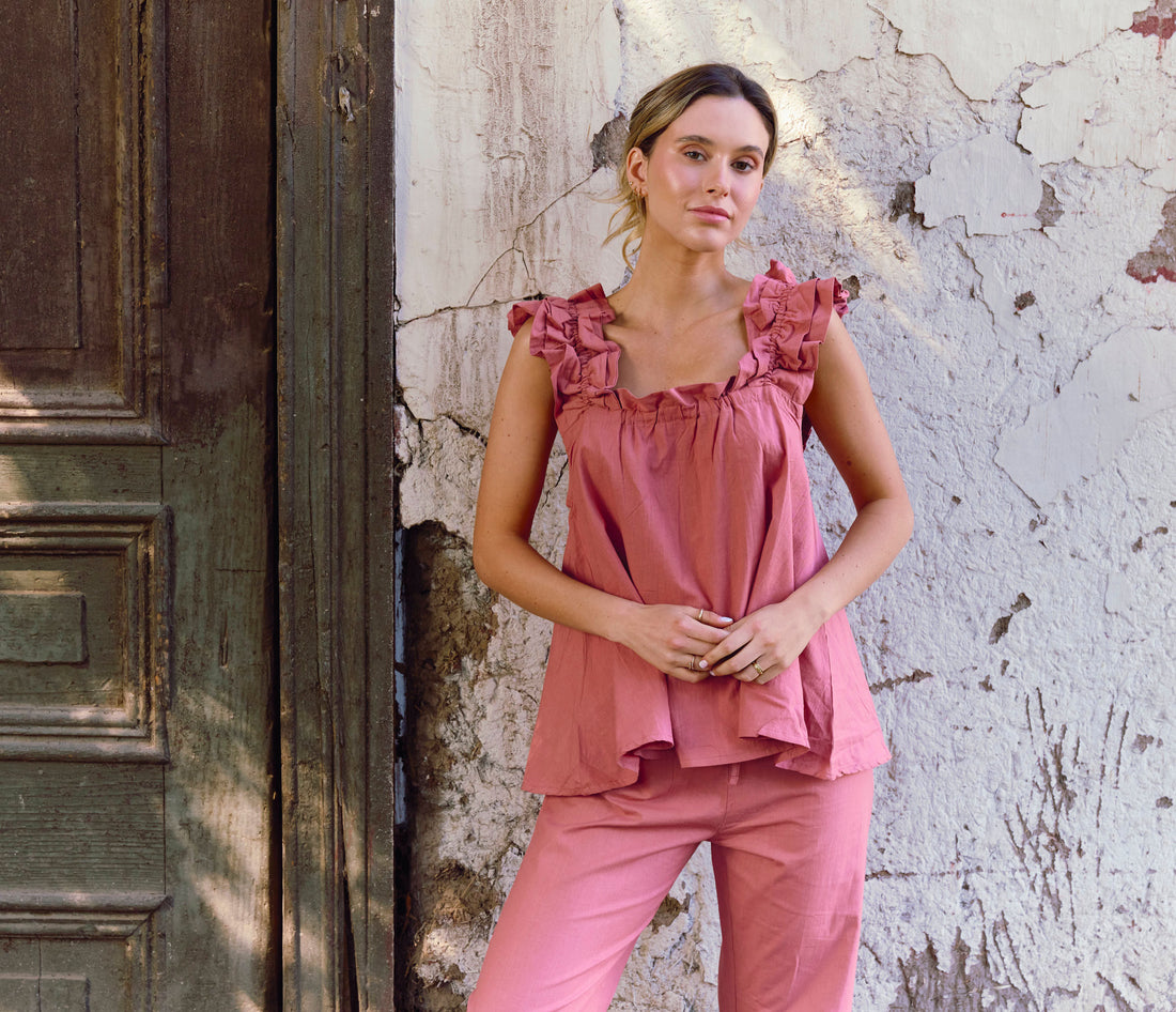 Set Pijama Largo Santorini Rust