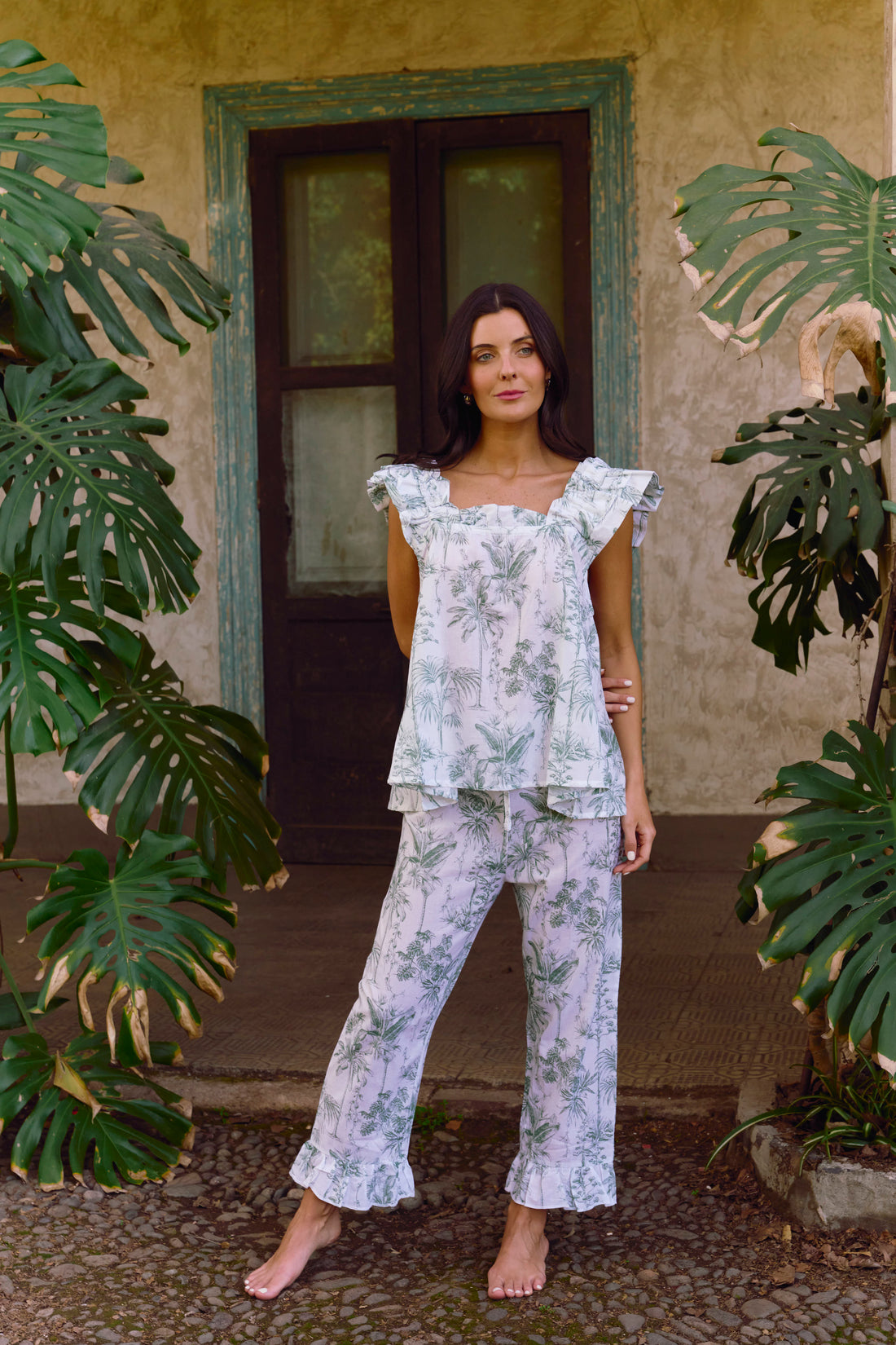 Pijama Largo Santorini Vintage Palms