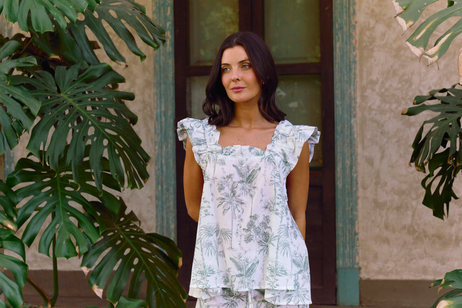Pijama Largo Santorini Vintage Palms