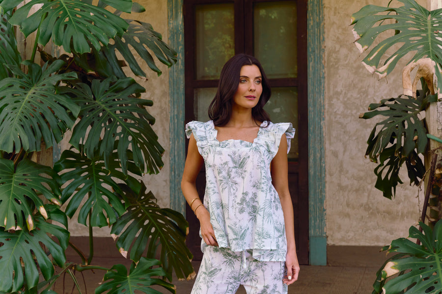 Pijama Largo Santorini Vintage Palms
