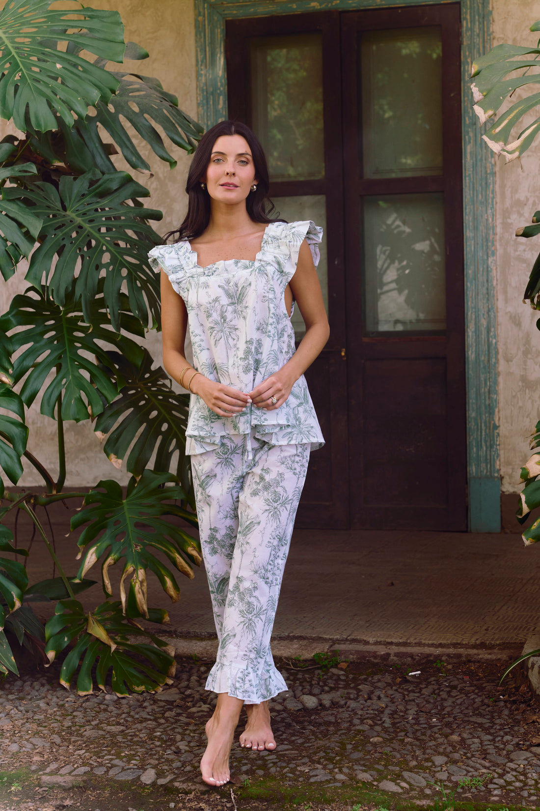 Pijama Largo Santorini Vintage Palms