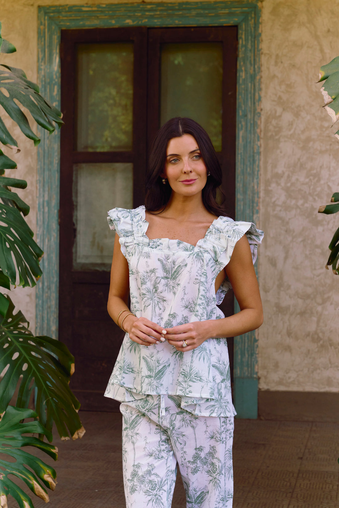 Pijama Largo Santorini Vintage Palms