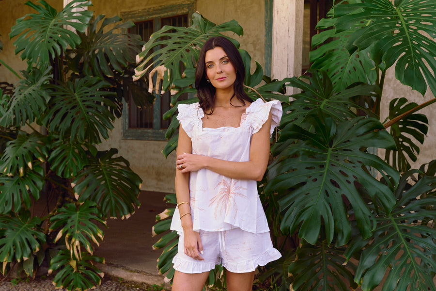 Set Pijama Santorini White Palms
