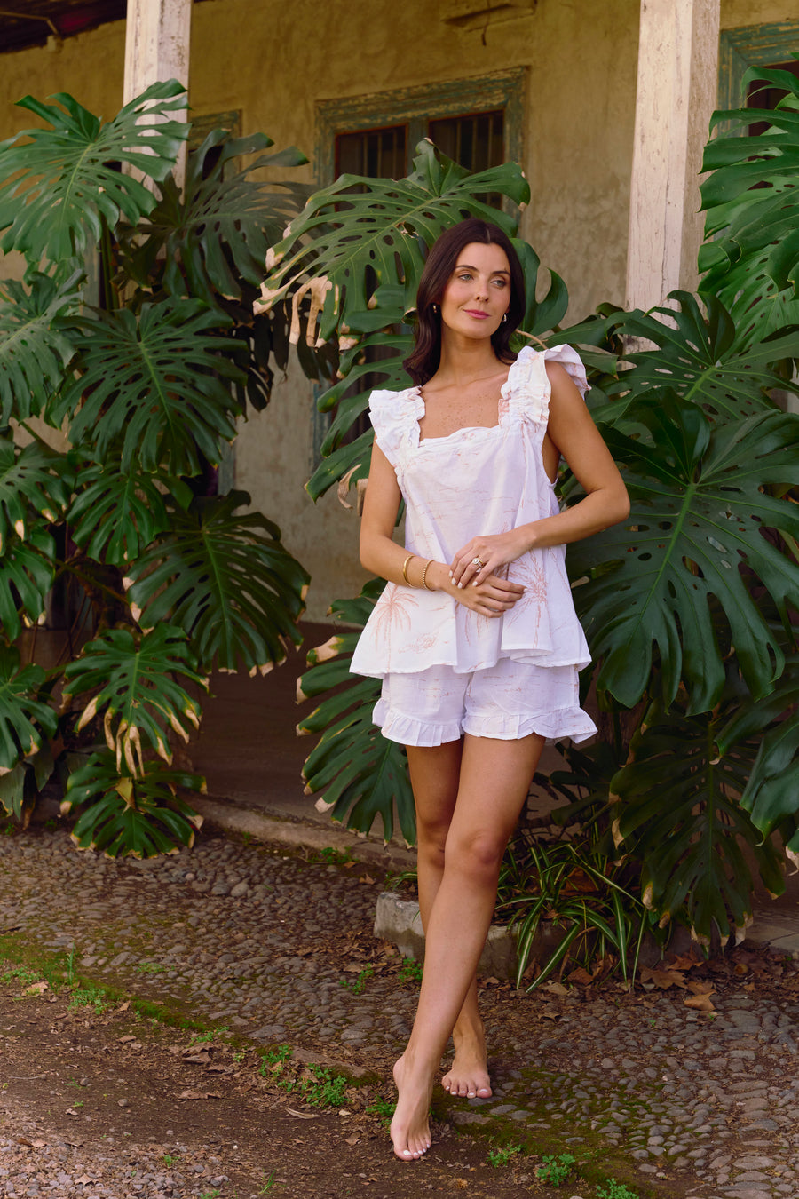 Set Pijama Santorini White Palms