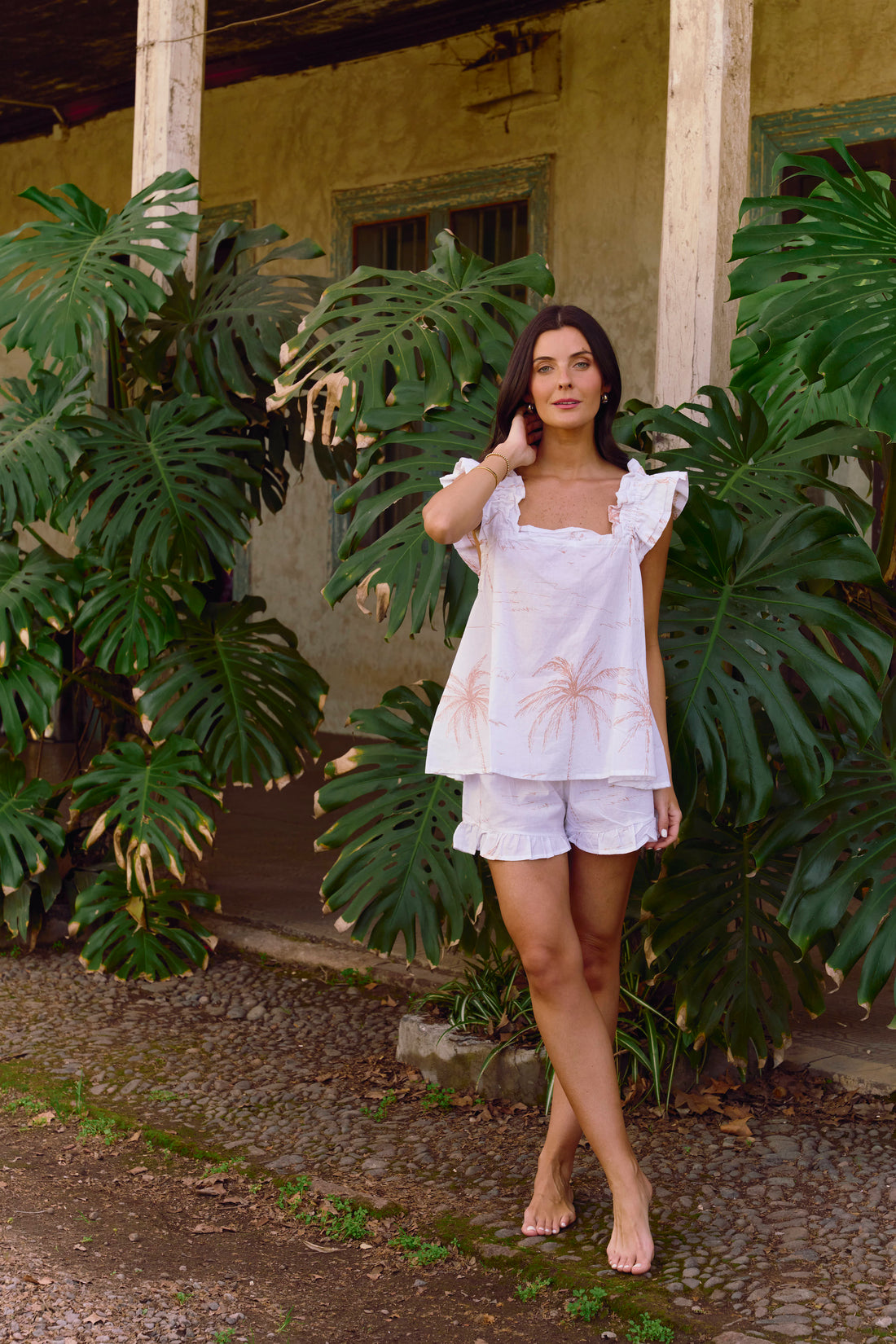 Set Pijama Santorini White Palms