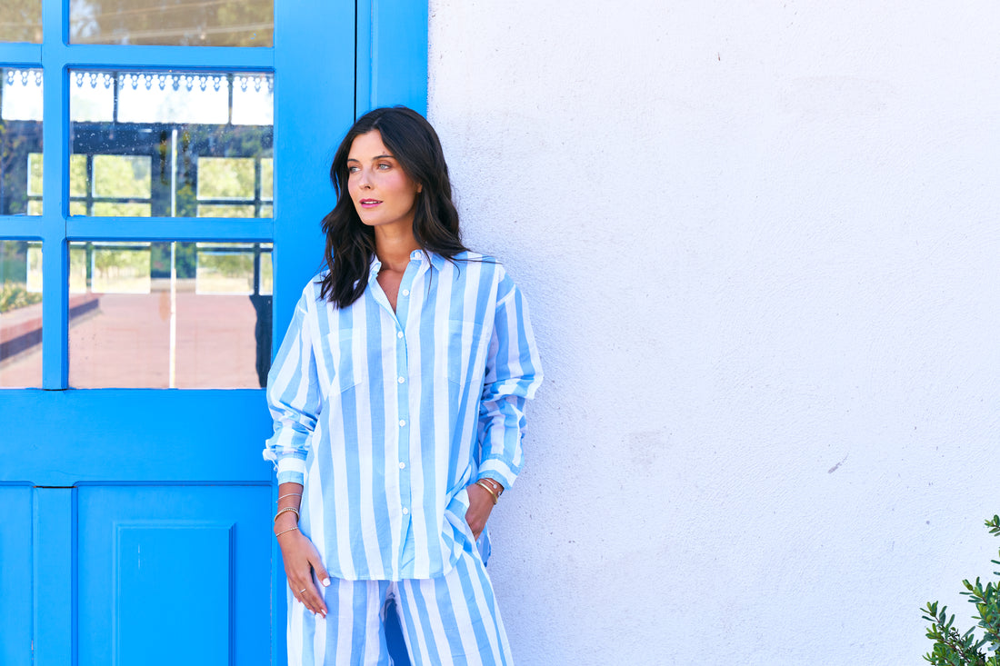 Pijama Largo Sienna Blue Stripes