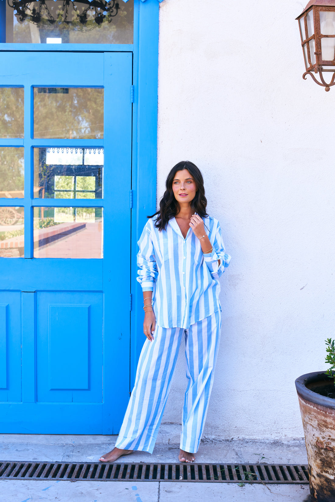 Pijama Largo Sienna Blue Stripes