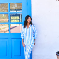 Pijama Largo Sienna Blue Stripes