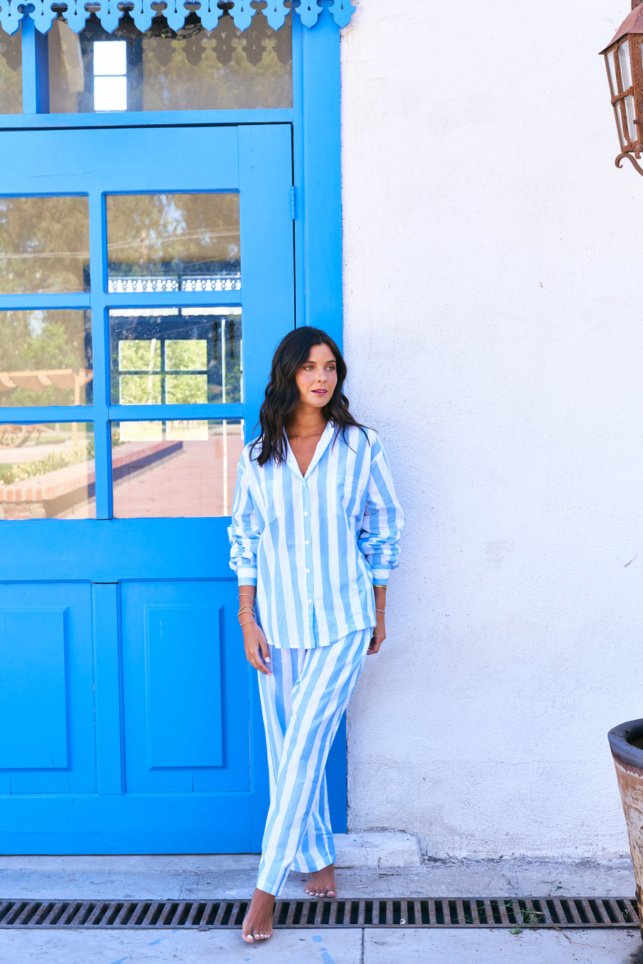 Pijama Largo Sienna Blue Stripes