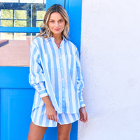 Set Pijama Shorts Sienna Blue Stripes