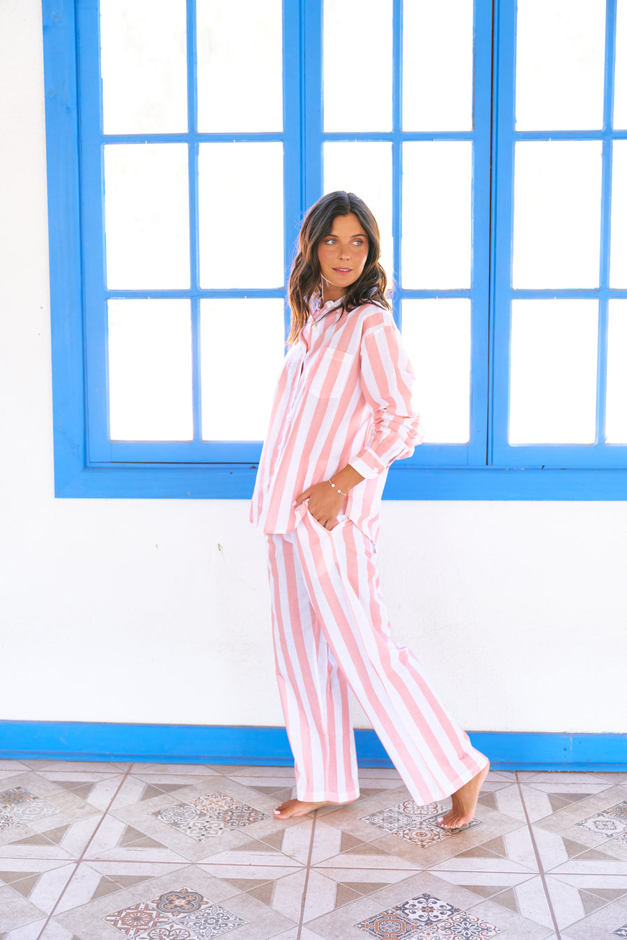 Pijama Largo Sienna Rose Stripes