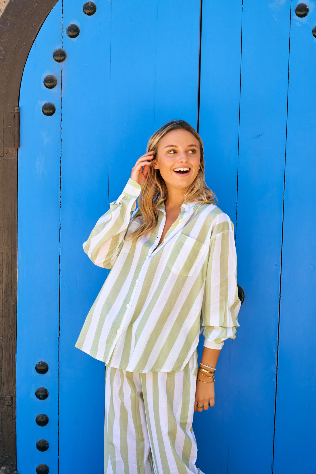 Pijama Largo Sienna Green Stripes