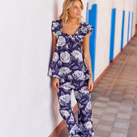 Pijama Largo Santorini Blueberry