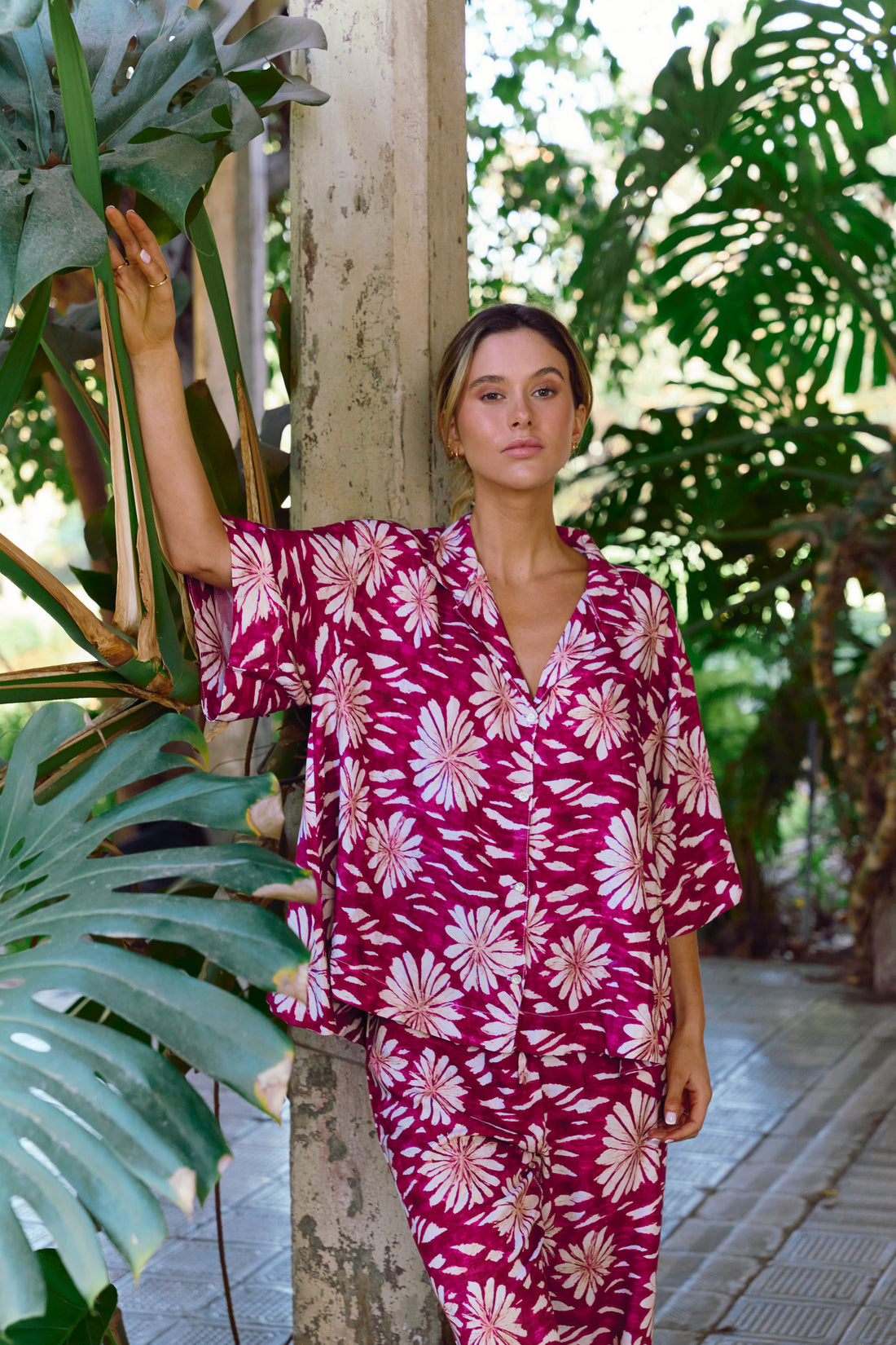 Pijama Largo Dehli Burgundy