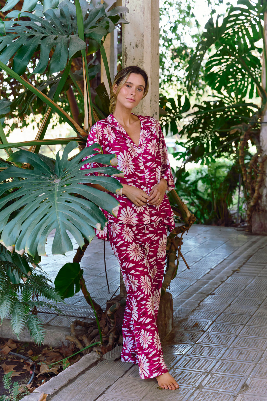 Pijama Largo Dehli Burgundy