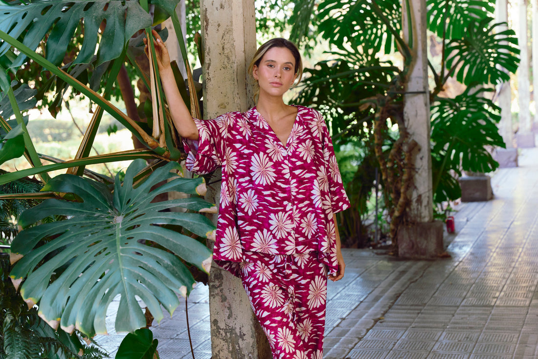Pijama Largo Dehli Burgundy