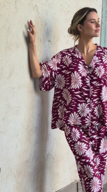 Pijama Largo Dehli Burgundy