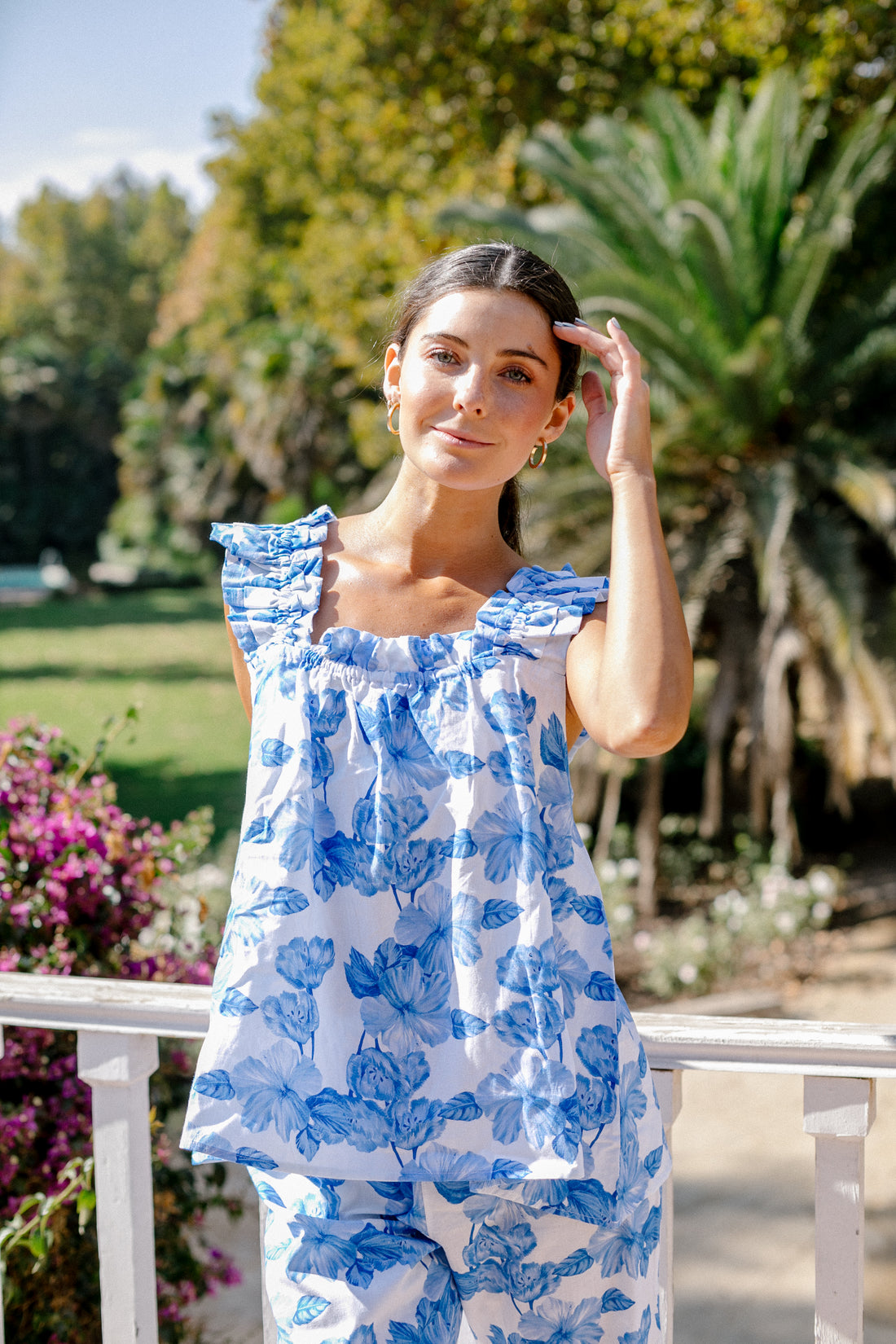Pijama Largo Santorini Blue Garden